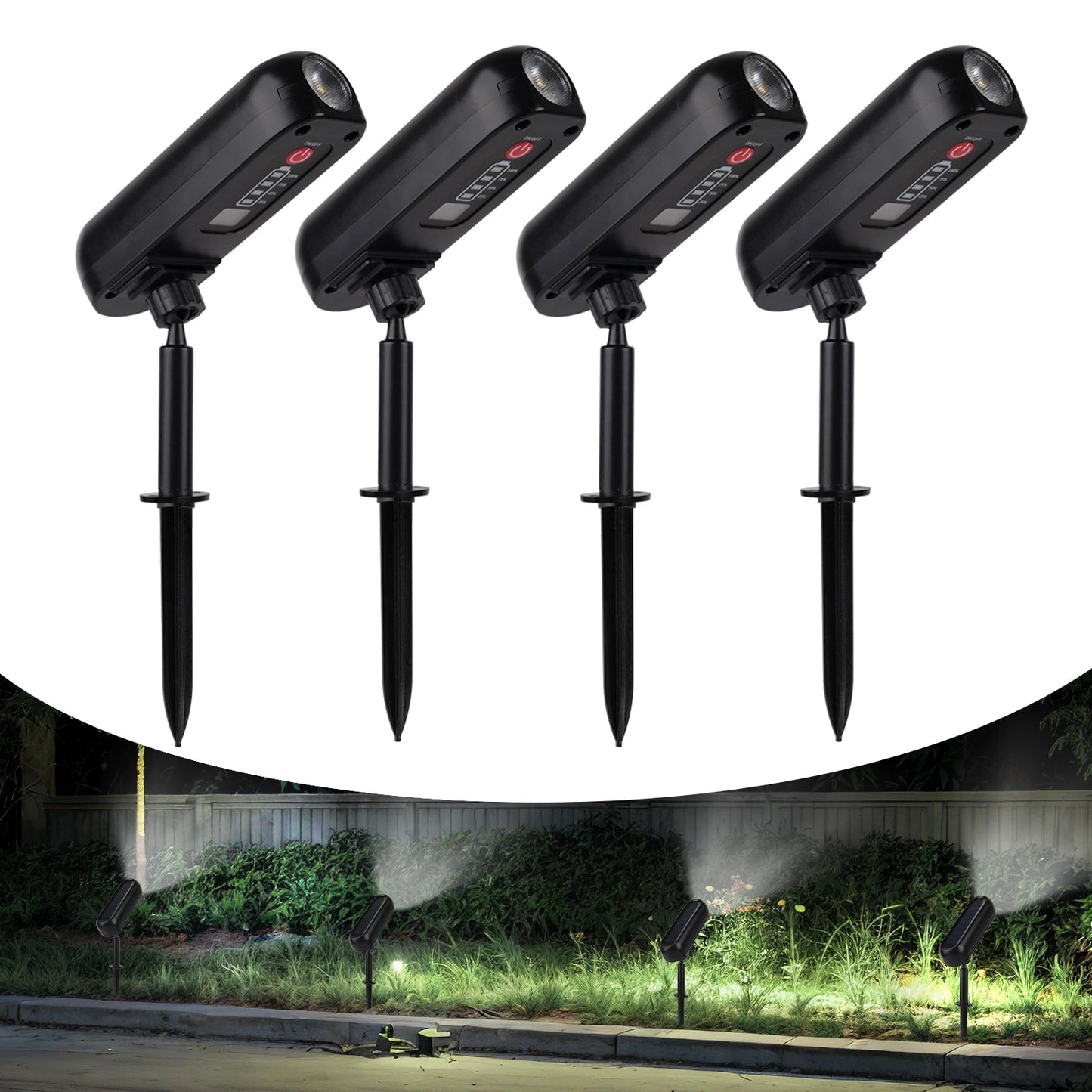 4PCS Solar LED Light Outdoor Solar Wall Light IP65 Green Garden Light Solar Spotlights Solar Uplights for Trees Pathway Yard from PriceLows™