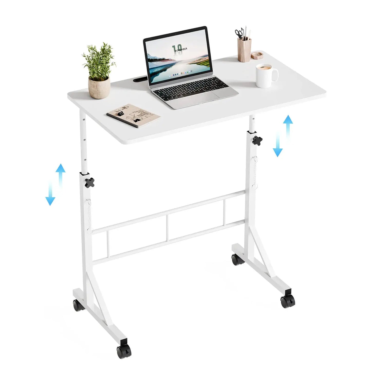 JHK 31.5" Adjustable Height Mobile Desk with Locking Wheels Pin-Lock Portable Computer Desk Laptop Workstation for Walking Pad Active Home Office from PriceLows™