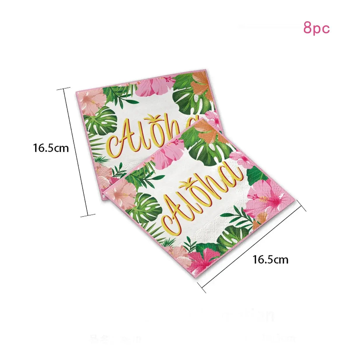 Hawaiian Aloha Tableware Set Summer Party Paper Plates Cups Napkins