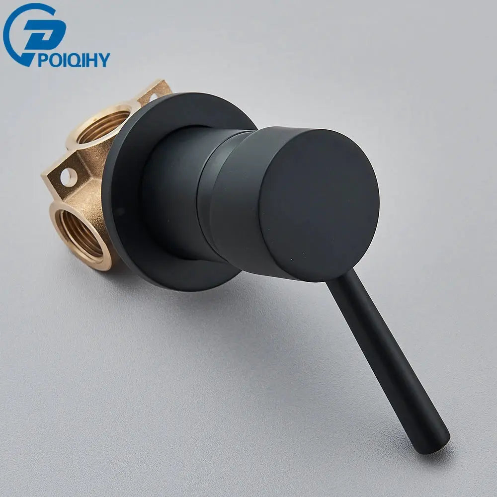 Brass Mixer Tap Bathroom Water Faucets Shower Diverter Valve Black Chrome Concealed Bifunctional Hot Cold Valve Contral Valve from PriceLows™