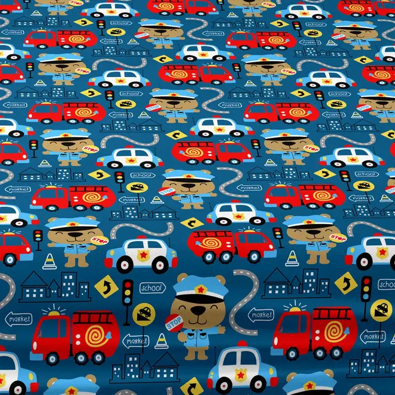 1Pc First Aid Car Pattern Brushed Fitted Sheet,Bedroom Cartoon Anime Printed Bedspread,Bedding(Not Include Pillowcase) from PriceLows™