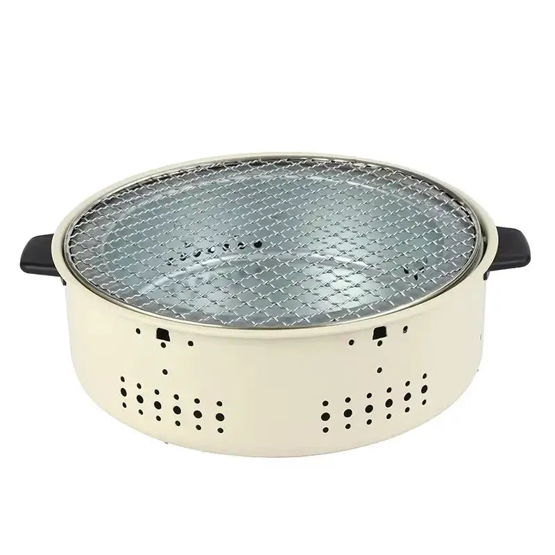 Portable Barbecue Grill Korean Charcoal Stove Stainless Steel Split BBQ Stove Round Non-stick Barbecue Rack For Outdoor Camping from PriceLows™