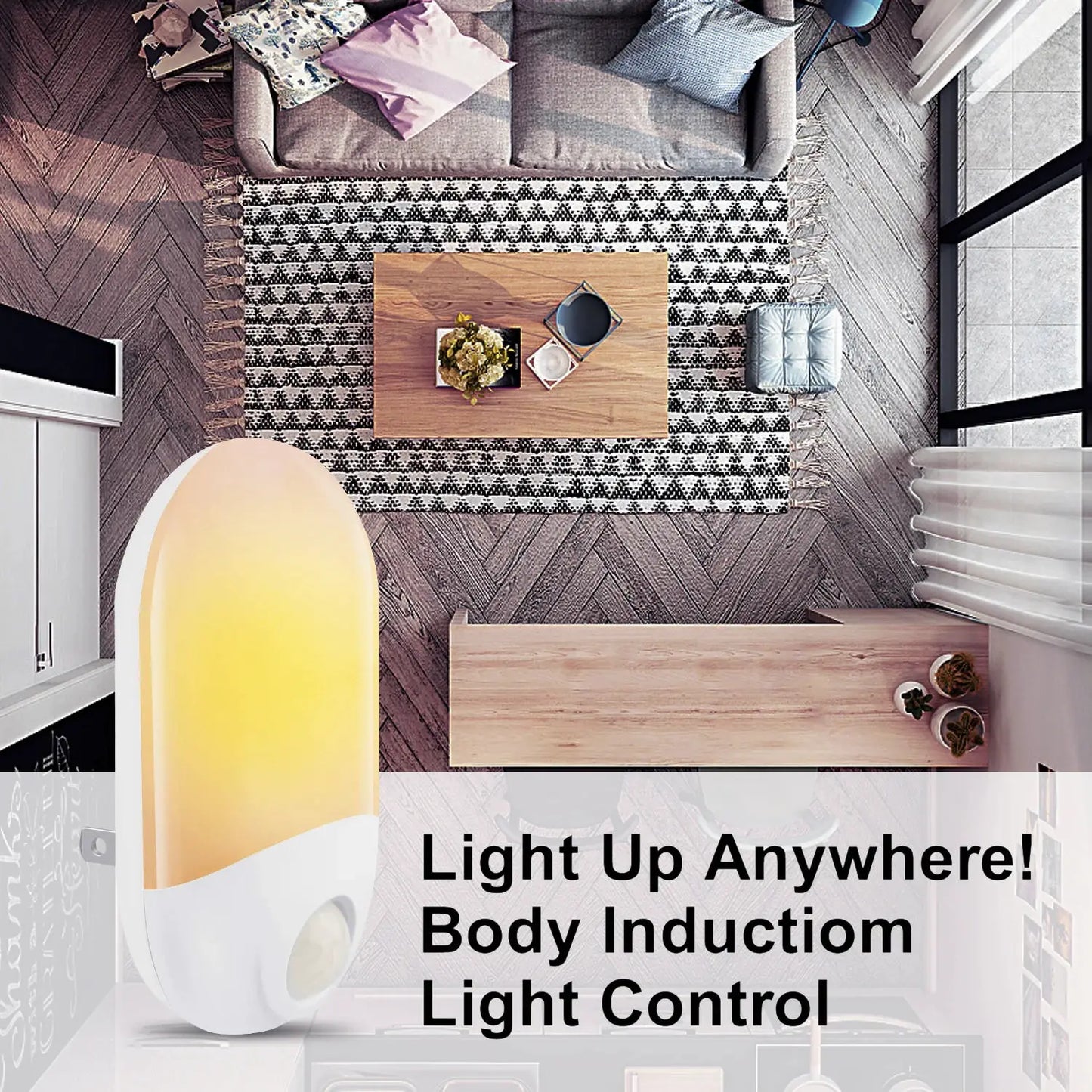 Smart Night Light | PIR Motion Sensor | US EU UK Plug Types | Bulbs Included from PriceLows™
