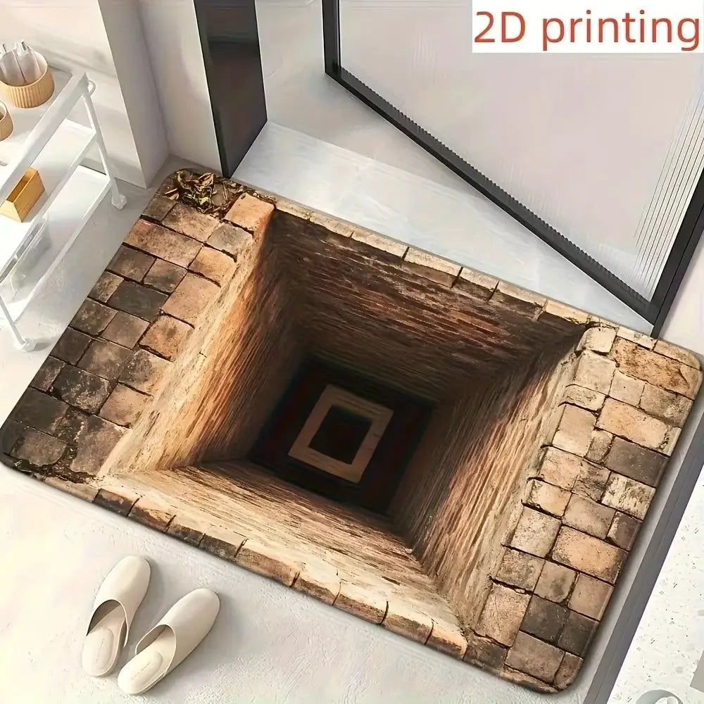 2D Flat Optical Illusion Non-slip Doormat Easy To Clean Perfect for Front Door Entryway Bedroom Laundry Room Area Door Mat Home from PriceLows™