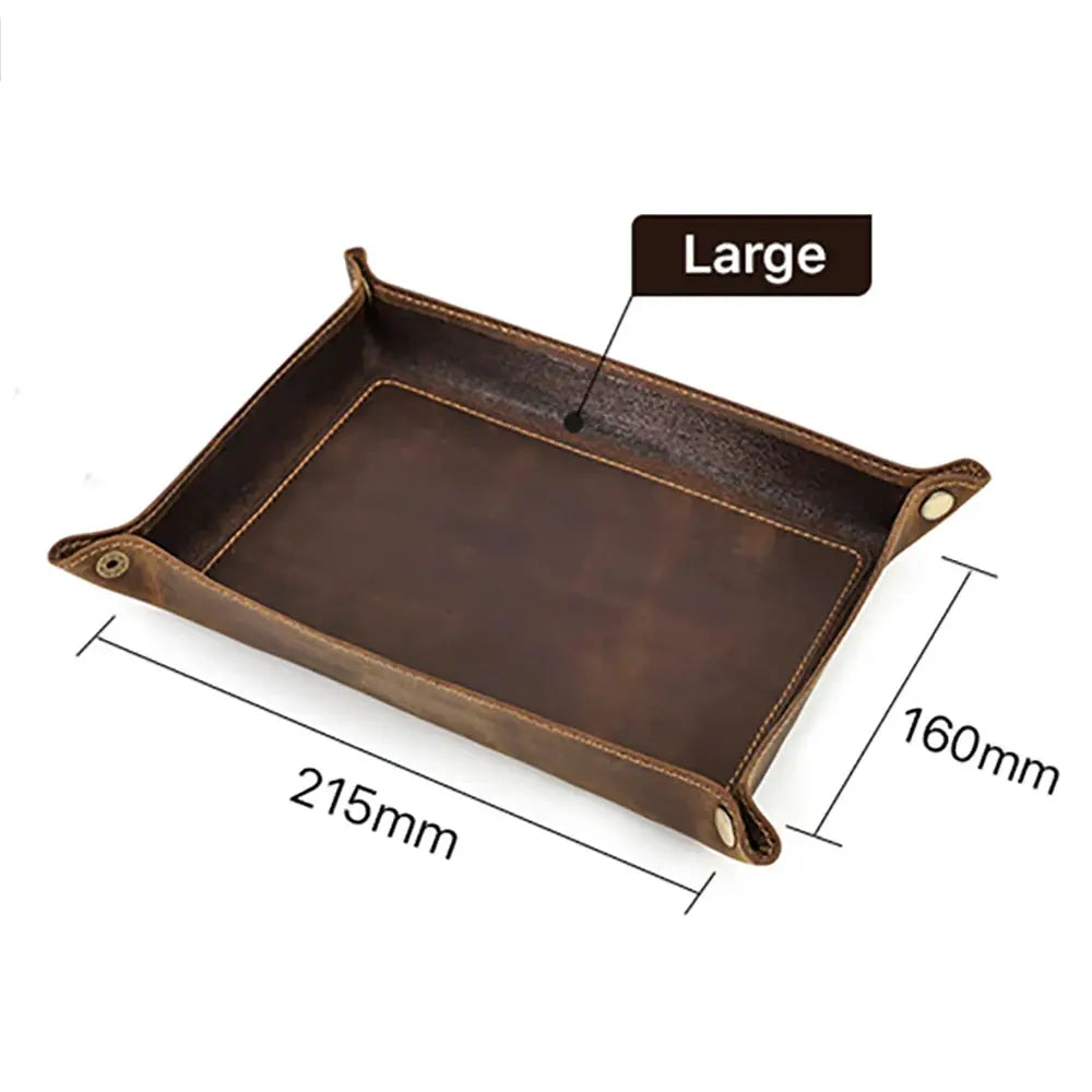 Leather Desktop Tray | Genuine Nubuck Leather | Jewelry Organizer | One Size from PriceLows™