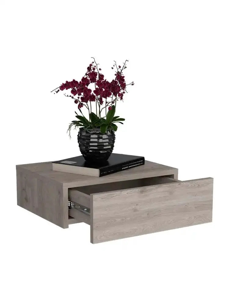 Milano Floating Nightstand , End Table, Side Table Wall-Mounted with Drawer -Light Gray -Bedroom from PriceLows™