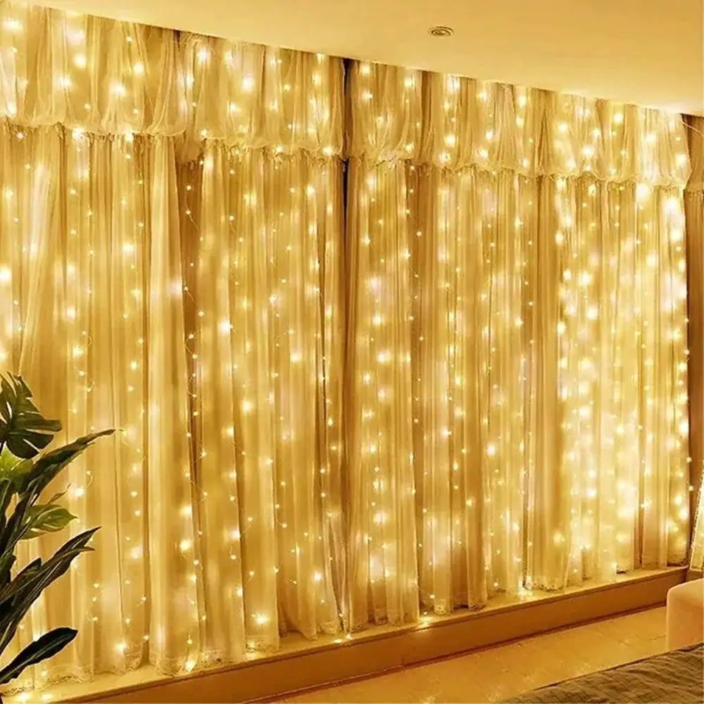 USB Plug 8 Modes LED Wedding Garland Curtain Fairy Light Curtain Lights for Home Valentine's Day Ramadan EID Mubarak Decoration from PriceLows™