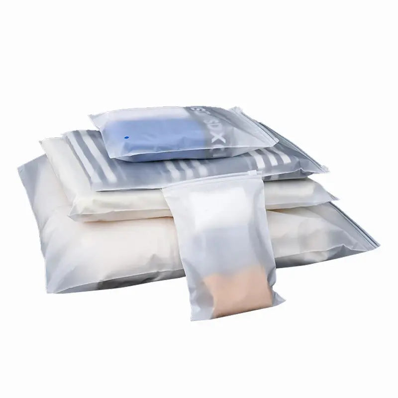 Zipper Bags | 10 Pieces | Frosted Matte Plastic | Multiple Sizes