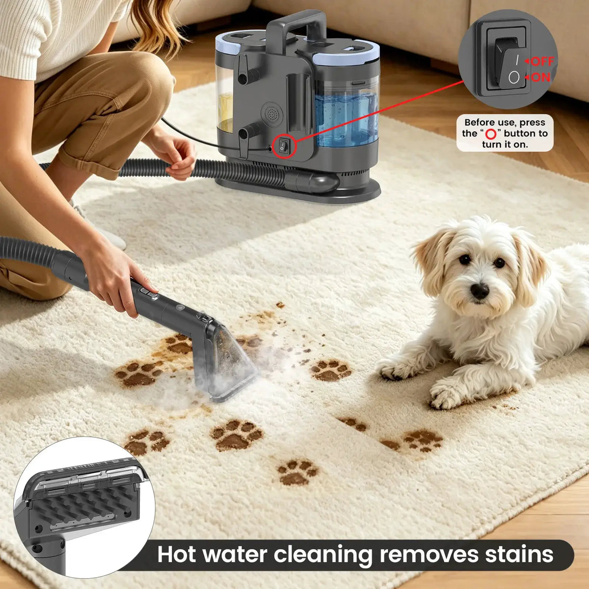 Handheld Steam Cleaner | 1650W 18KPa | 4 Mode | Portable