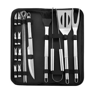 Barbecue Tool Set | Stainless Steel | 9-12 Piece Set | Cloth Bag Included