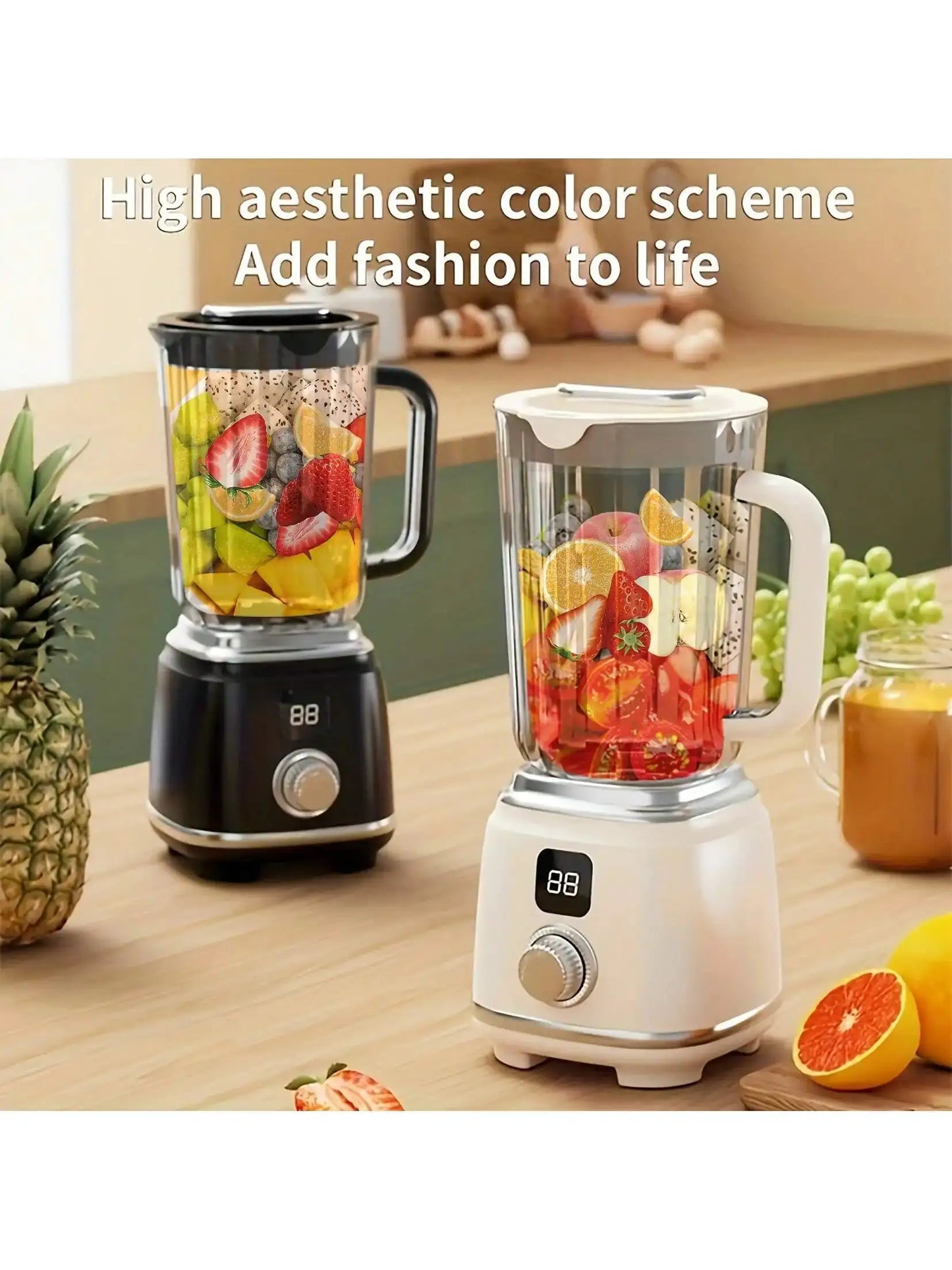 3000mAh Multifunctional Blender Knob Juicer Multifunctional USB Rechargeable Juicer With Digital Display - Perfect For Smoothies, Milkshakes & Fresh Fruit Drinks - Easy To Clean, Ideal For Home, Office, Travel - Portable Mixe from PriceLows™
