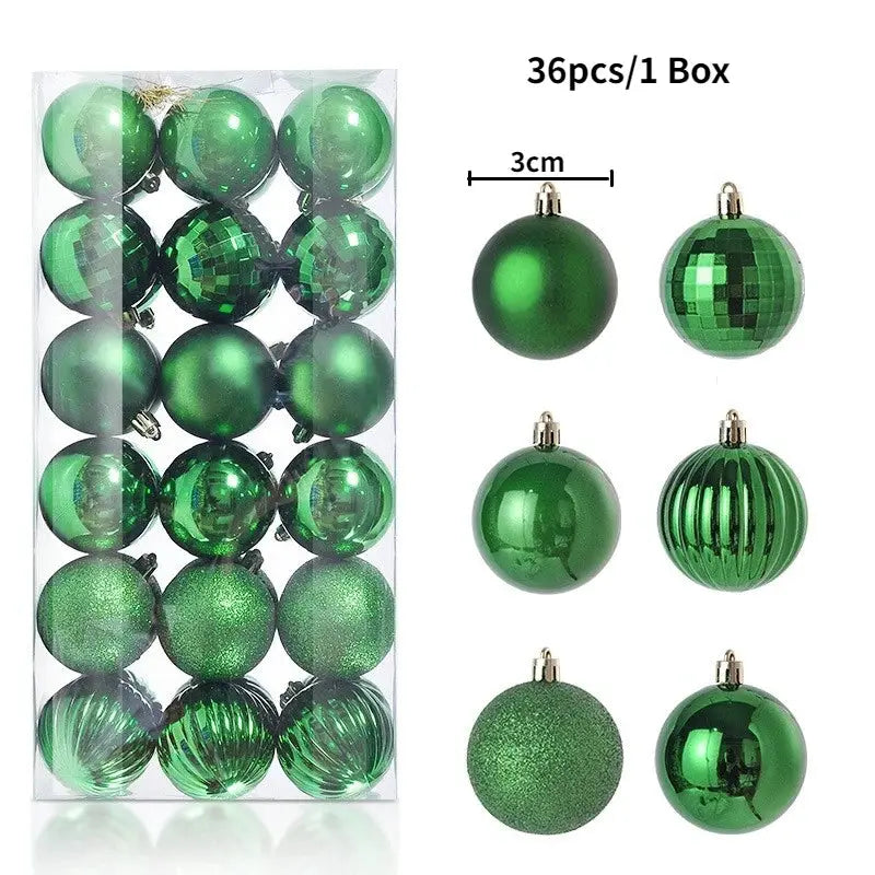 Christmas Tree Ornaments | Plastic Baubles | Indoor Decor | 24 Or 36 Pcs