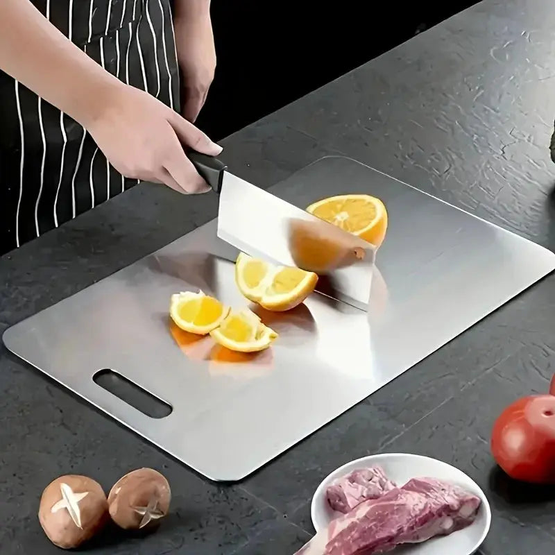 Stainless Steel Cutting Board Set | 2 Pcs | Non Slip