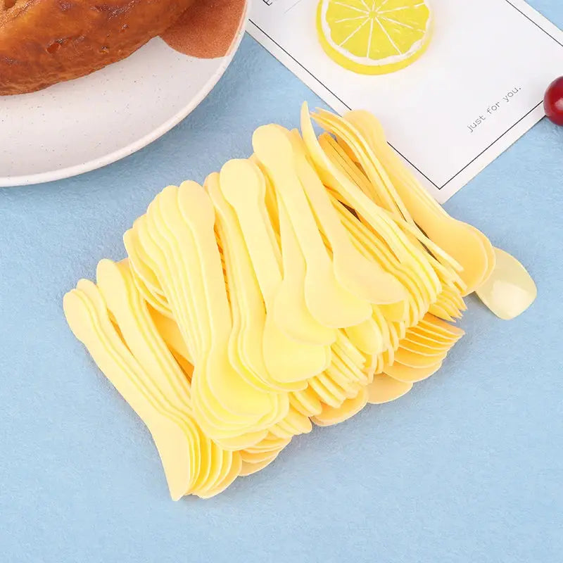 100Pcs Mini Plastic Spoons Flatware Spoons For Jelly Ice Cream Dessert Appetizer Plastic Spoon For Party Supplies from PriceLows™