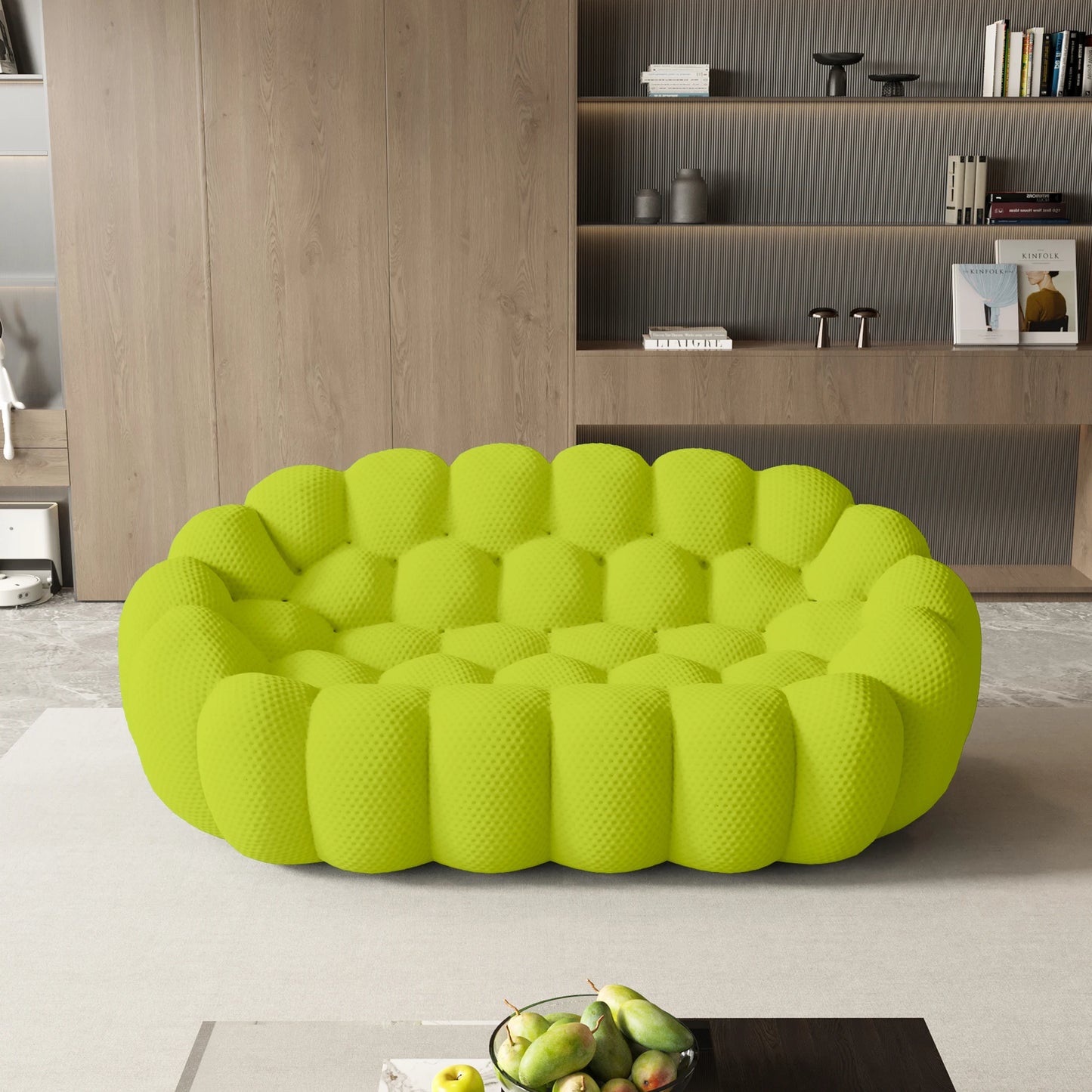 Sofa | 78 Inch Curved | 3D Knitted Fabric | Living Room Floor Sofa