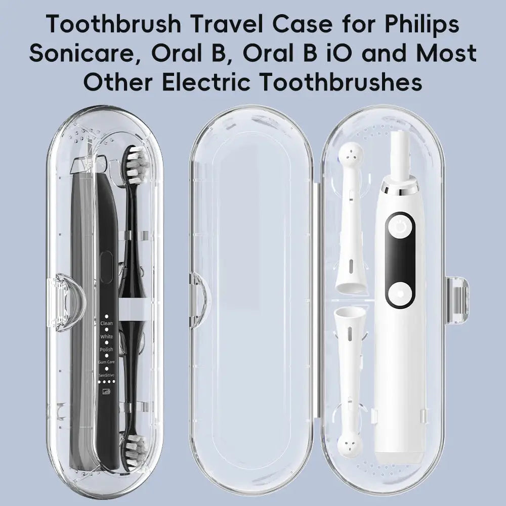 Clear Toothbrush Travel Case Compatible with Oral B, iO & Philips Sonicare Electric Toothbrush, Portable Protective Storage Box from PriceLows™