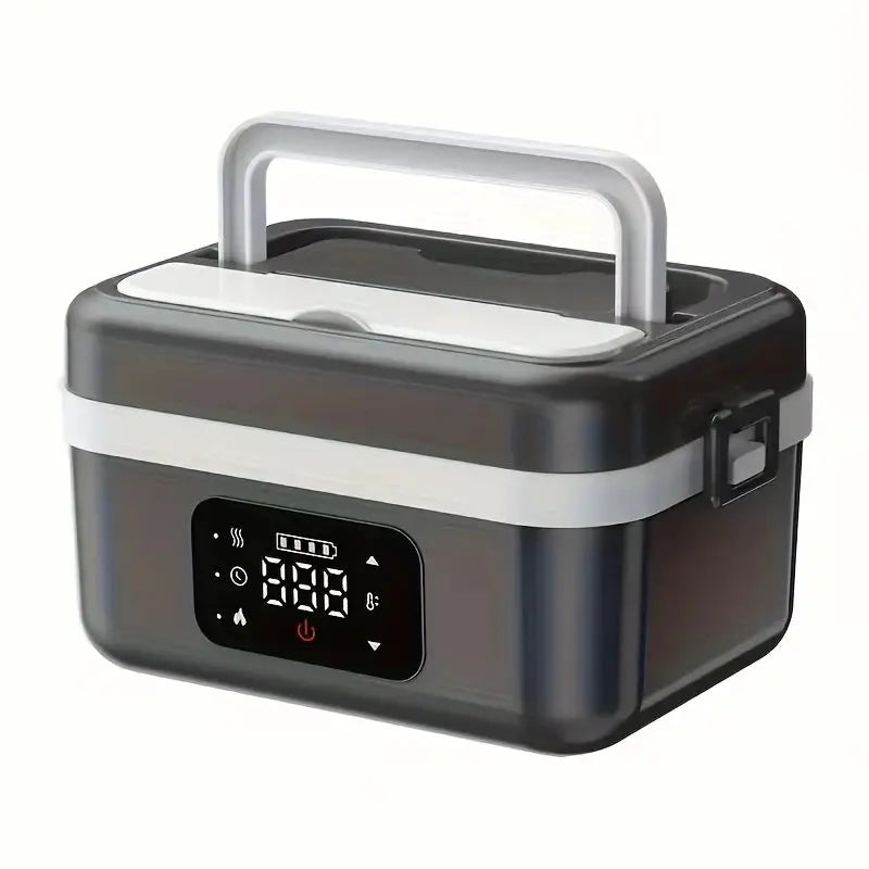 Wireless Heated Lunch Box, 60W Fast Heating 8000mAh Rechargeable Electric Lunch Box, 1L Stainless Steel Portable Food Warmer for Office Work School from PriceLows™