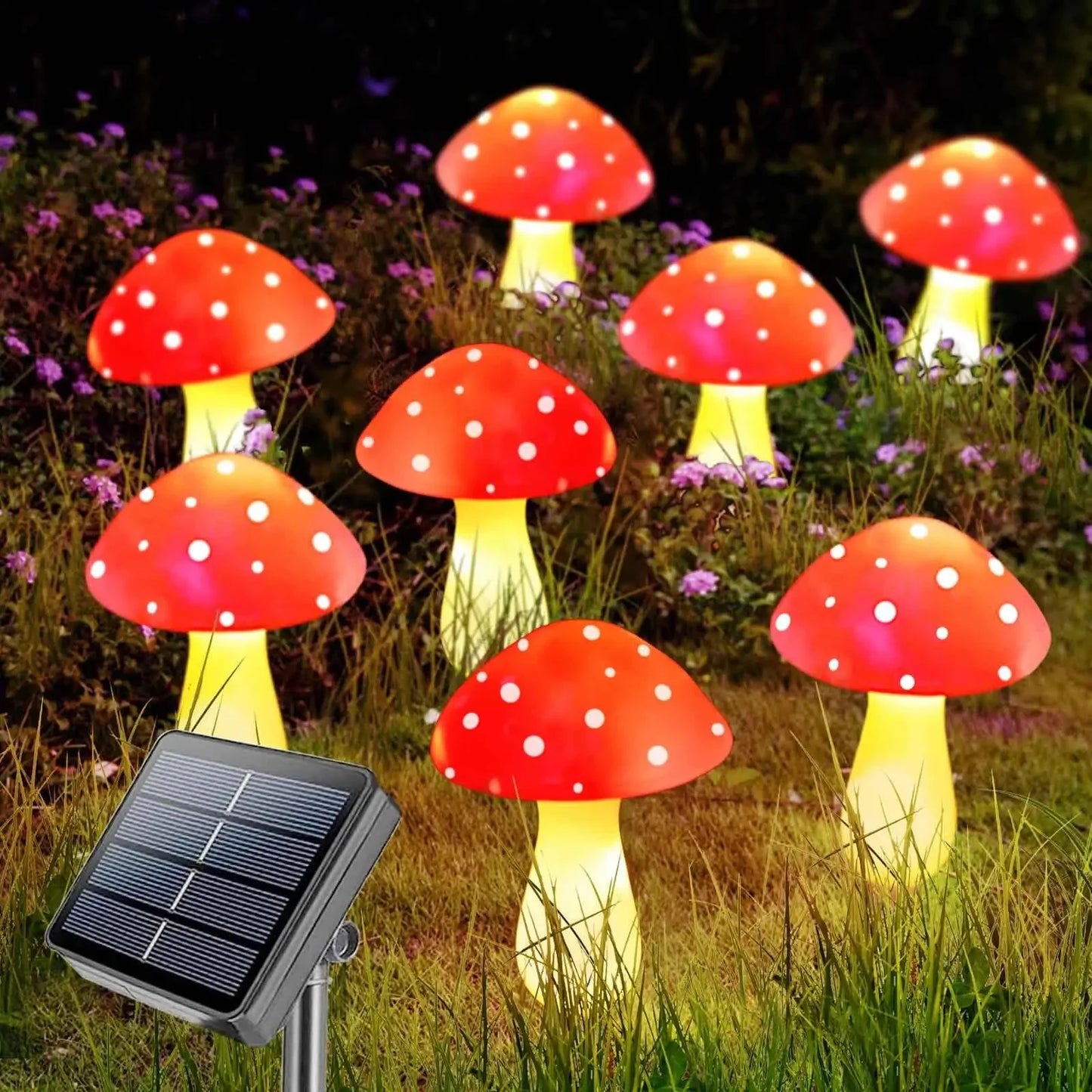 12 Pack RGB Solar Mushroom Light Solar Garden Stake Light 8 Modes Waterproof Mushroom Solar Light For Garden Yard Landscape from PriceLows™