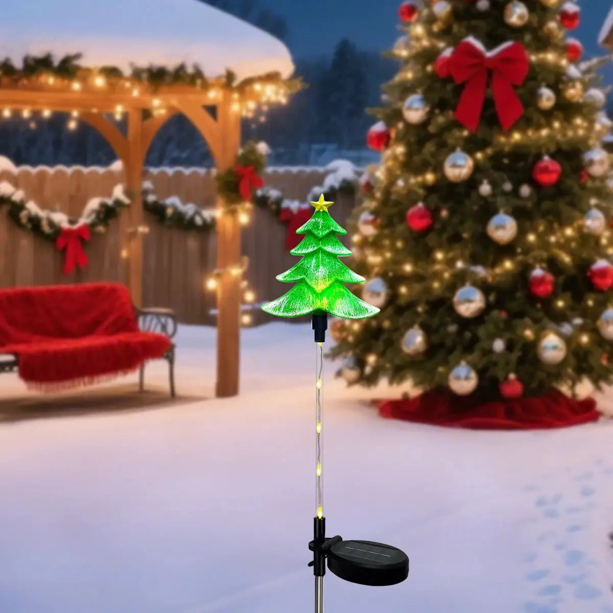Solar Christmas Garden Stake Lights | 8 Lighting Modes | Holiday Decor