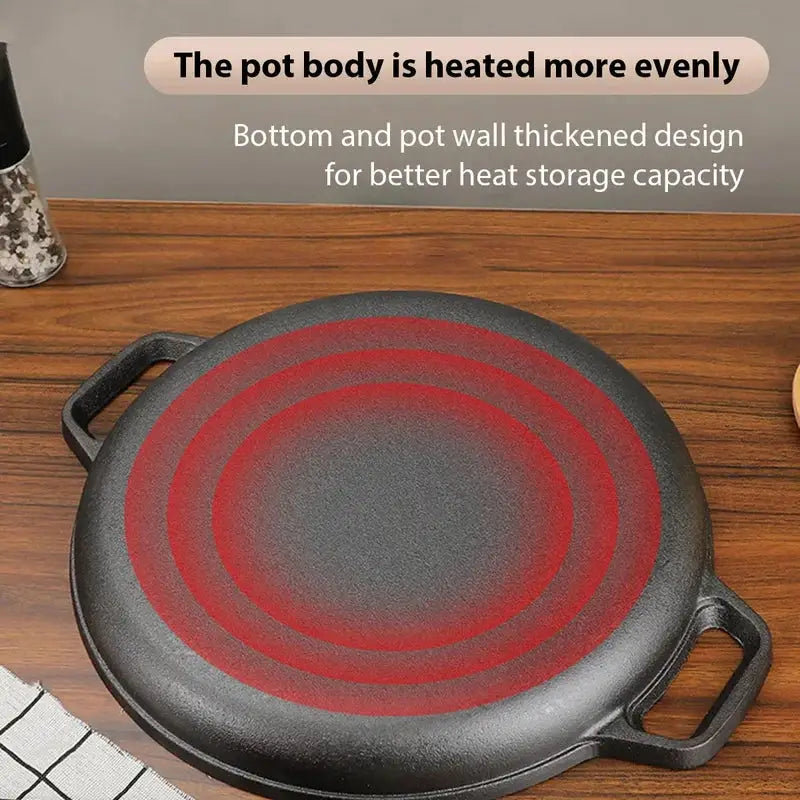 Cast Iron Skillet | Non Stick Surface | Induction And Gas Compatible | 28 cm