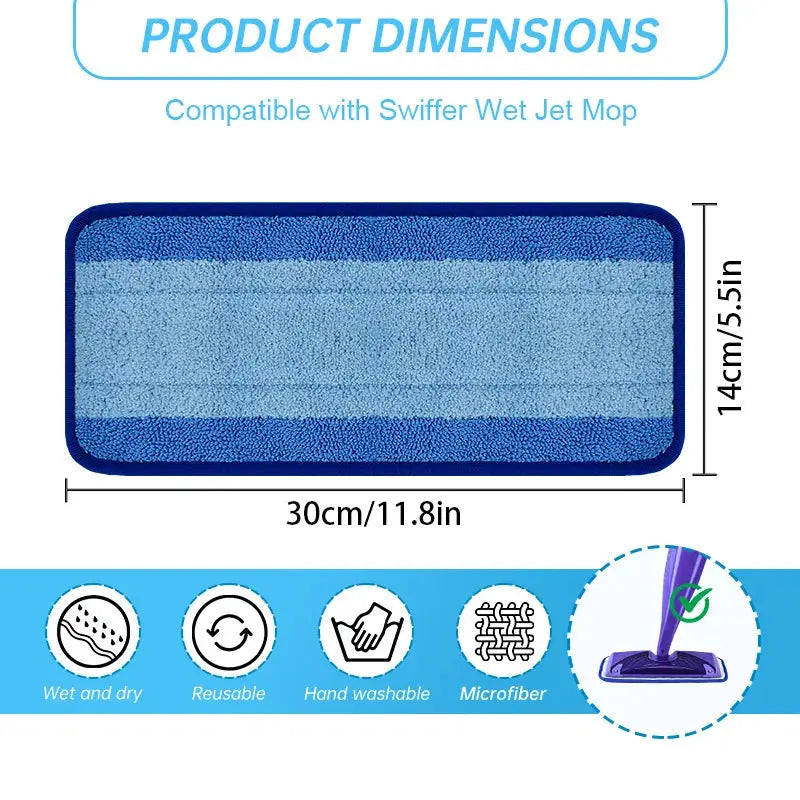 2PCS Reusable Mop Pads for Swiffer WetJet Microfiber Mop Refill Cloths Hardwood Floor Cleaning Reusable Replacements Pad from PriceLows™