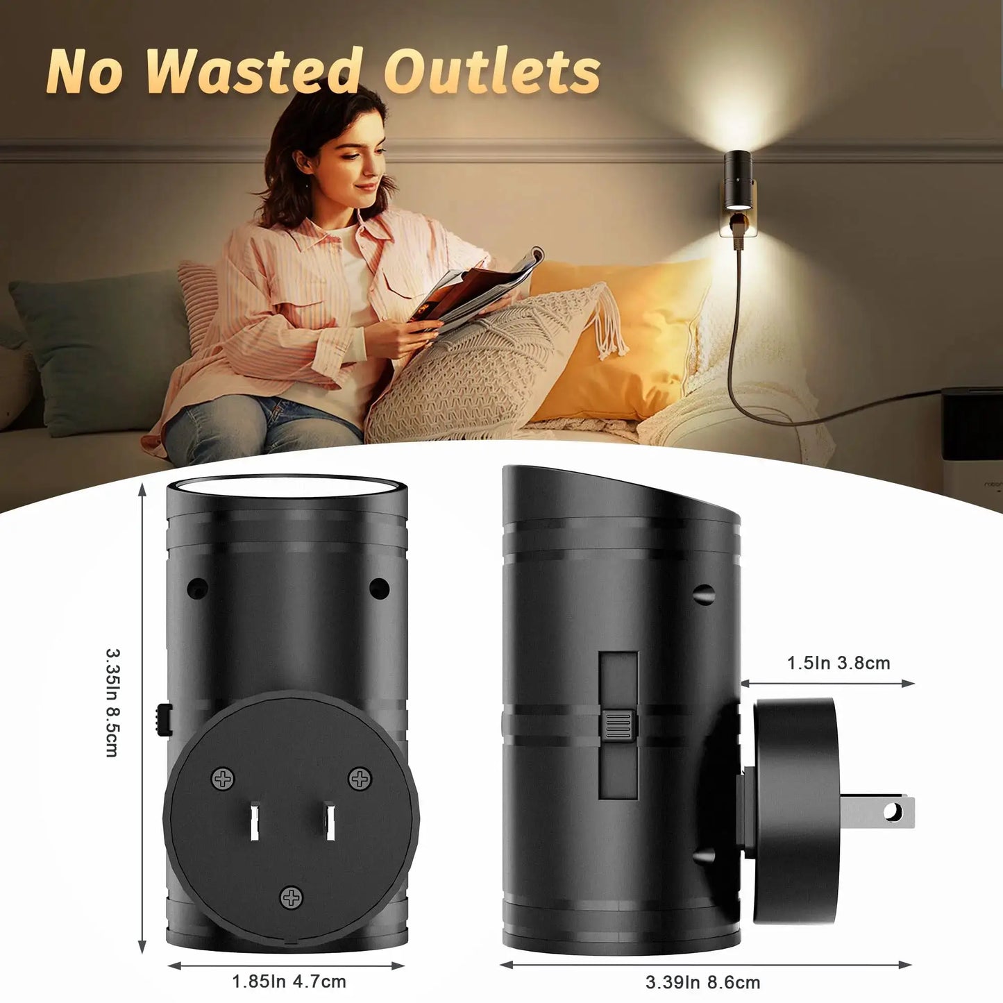LED Night Light Plug-in | Sensor | Dimmable | Black from PriceLows™