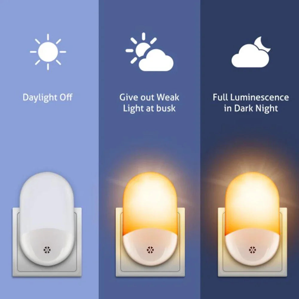 LED Sensor Light | EU Plug | Dusk To Dawn | Warm White Night Light