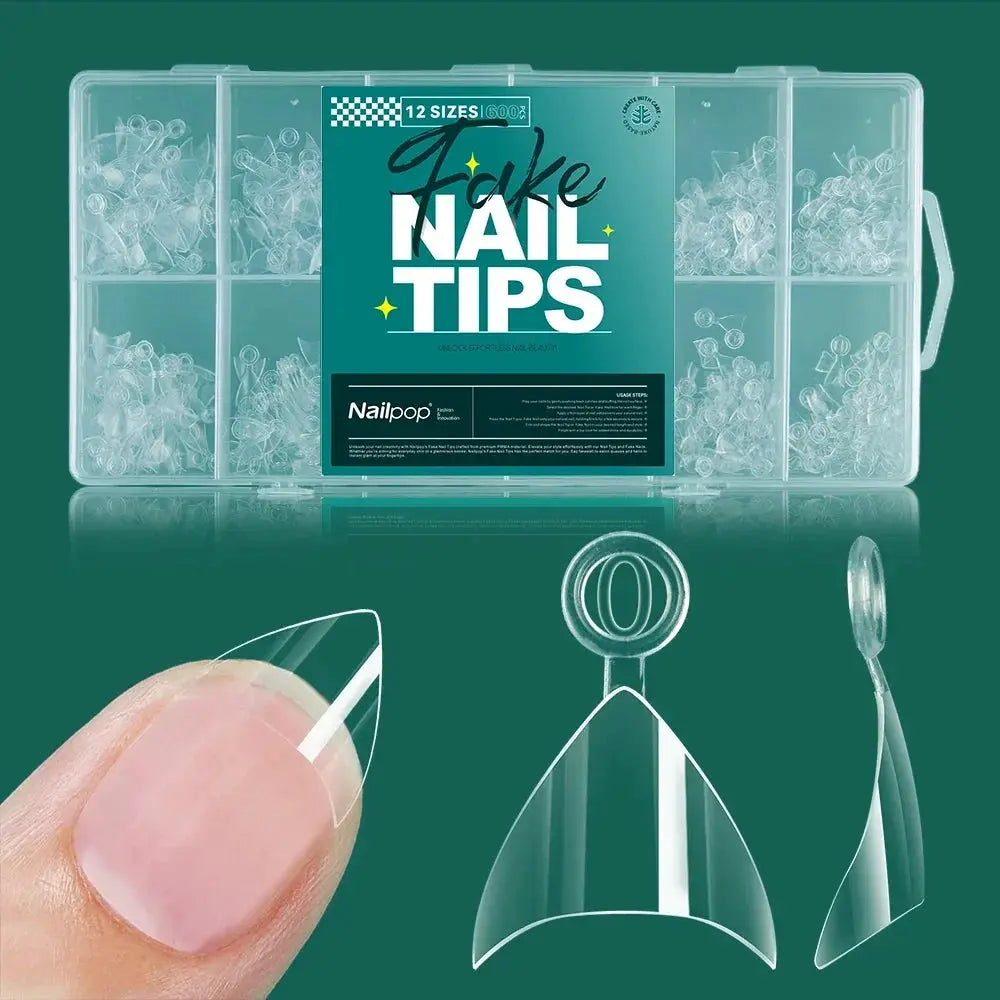 Nailpop 600PCS Nail Tips Full Cover Medium Length Ballerina Press On False Nail Extenison Tips with Box for Salons and Home DIY from PriceLows™