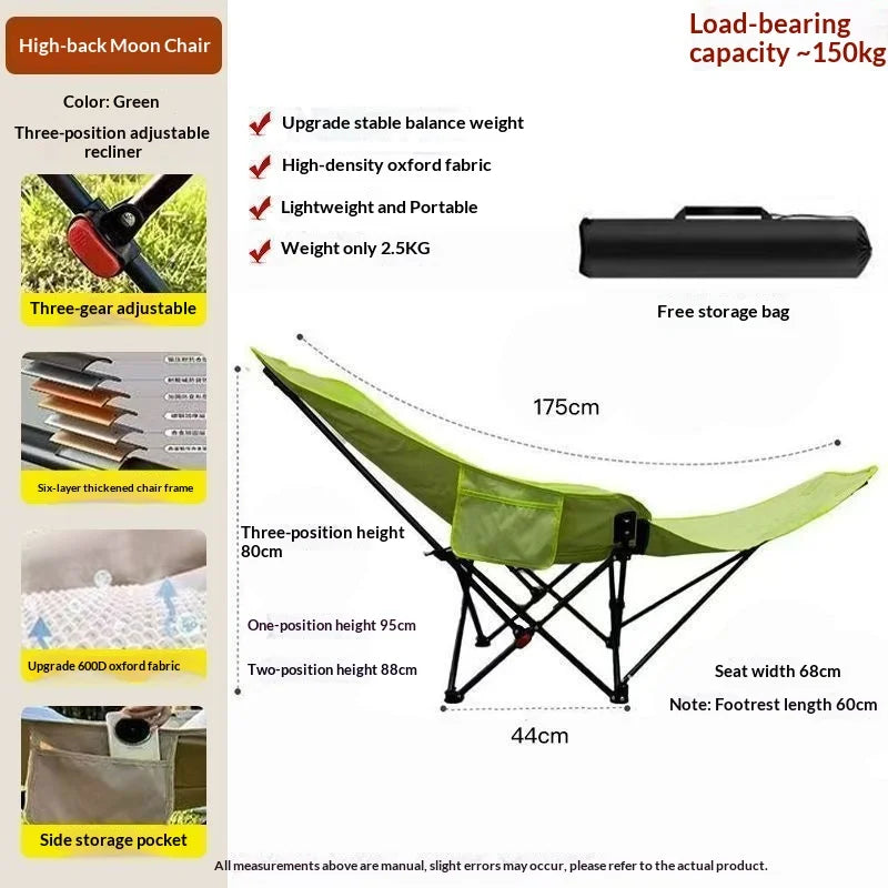Moon Chair | 3 Level Adjustable Recliner | Portable Foldable | One Size