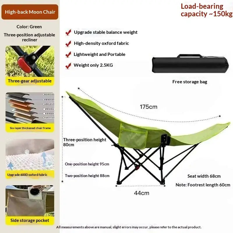 Moon Chair | 3 Level Adjustable Recliner | Portable Foldable | One Size from PriceLows™