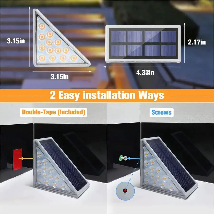 Outdoor Stair Lights 12 Pack, Solar Step Lights Waterproof IP67,80 Lumen, Led Step Light Outdoor for Garden Backyard Stair, Fron from PriceLows™