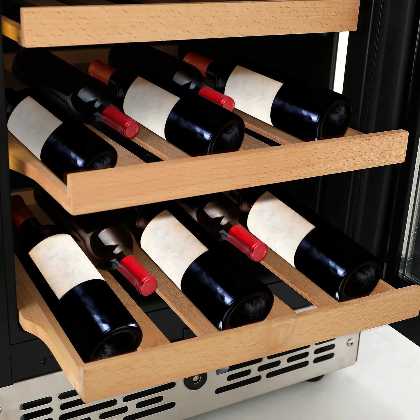 Beverage Fridge with Glass Door: 33 Bottle Wine Cooler Refrigerator - Small Wine Fridge for Bar Home & Party, 96L from PriceLows™