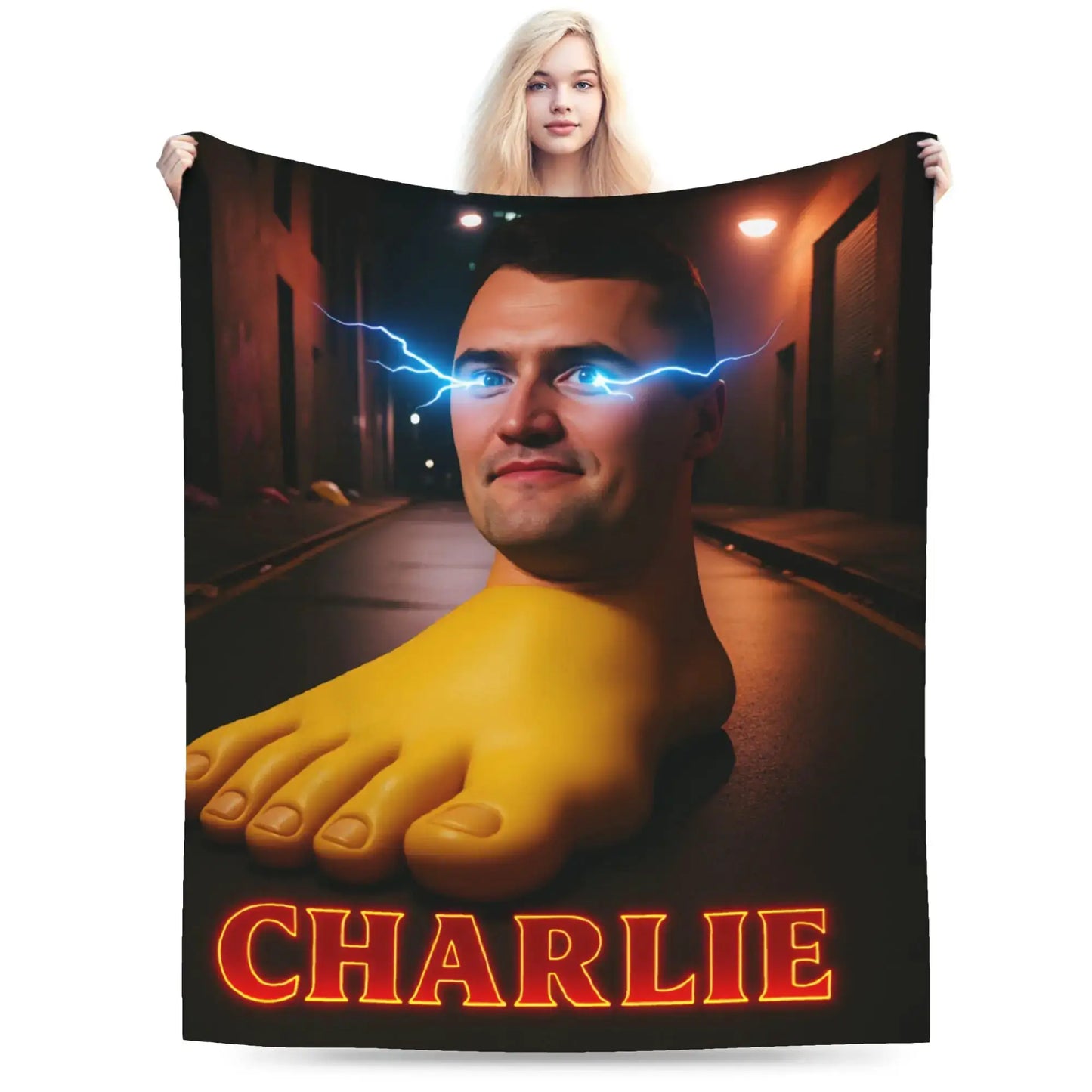 Charlie Kirk Angelic Advocate With George Floyd Blanket Girls Flannel Throw Blanket For Living Room Soft Quality Bedspread Gift from PriceLows™