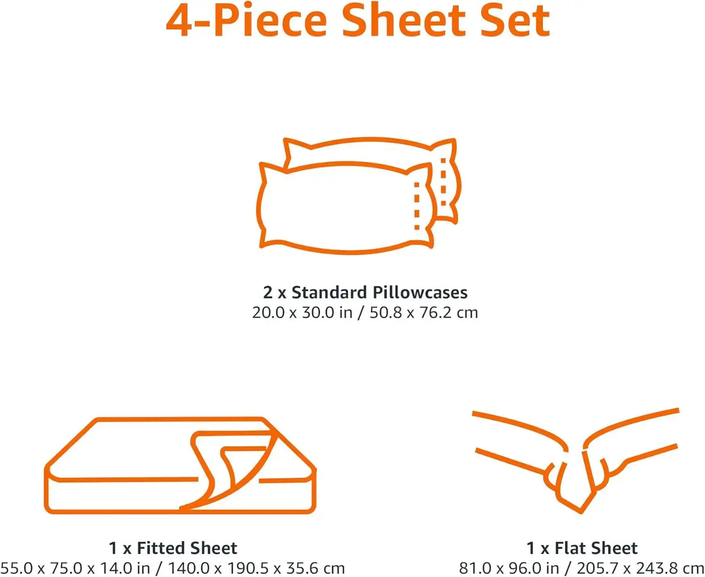 Full Microfiber Bed Sheet Set with 14-Inch Deep Pockets, Dark Gray, Solid - Soft, Breathable, Wrinkle-Free from PriceLows™