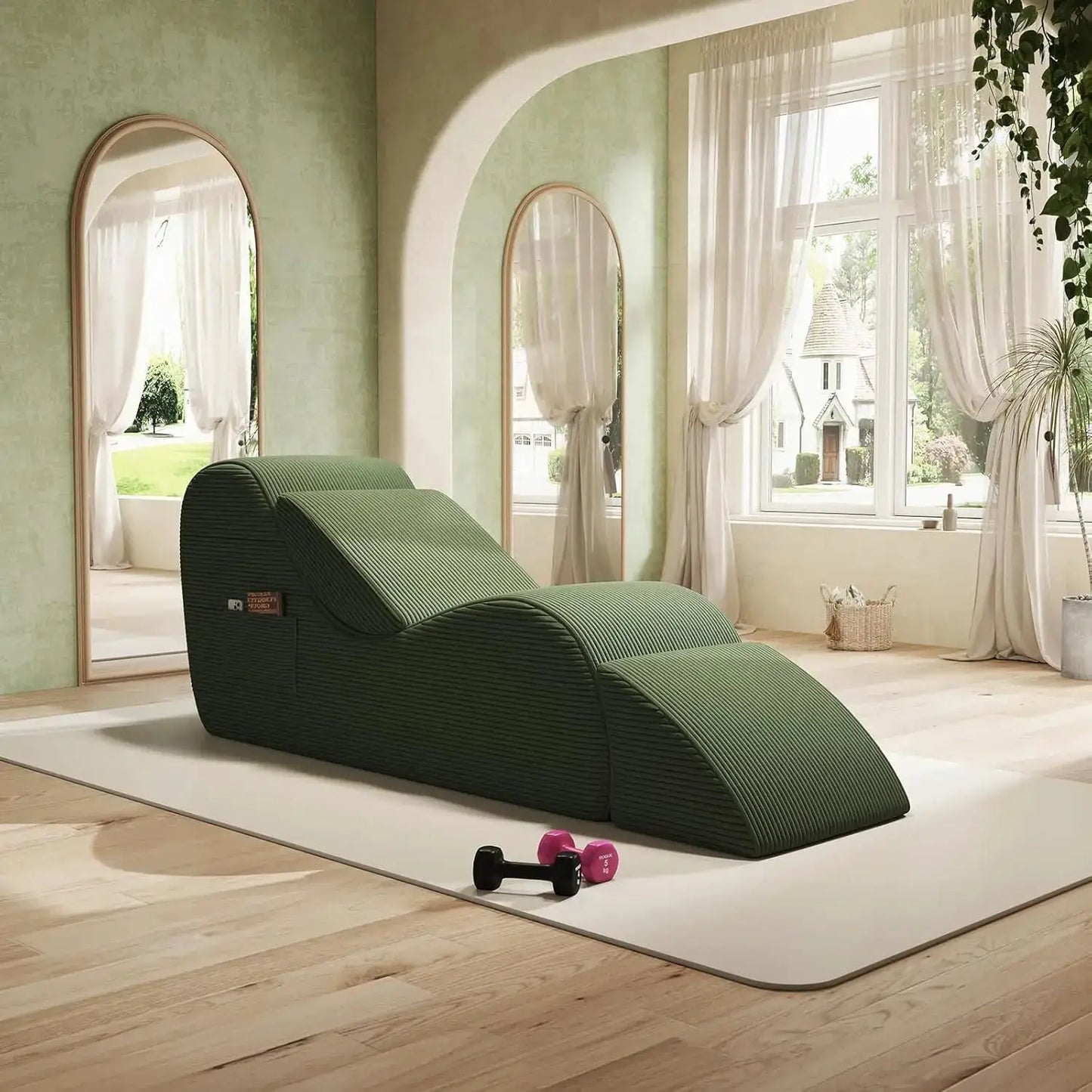 Corduroy Yoga Sofa | All Sponge Filled | Side Pocket | One Size from PriceLows™