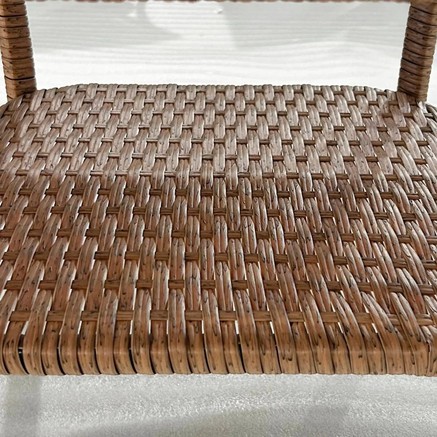 Outsunny Patio Wicker Coffee Table W/ Two-Tier Design, Side Table, Sand from PriceLows™