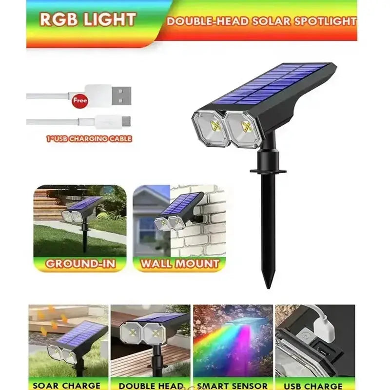 Solar Spotlight Outdoor IP65, Landscape Spotlights Compact Design Flood Light for Garden Yard Pathway House Tree Outside from PriceLows™