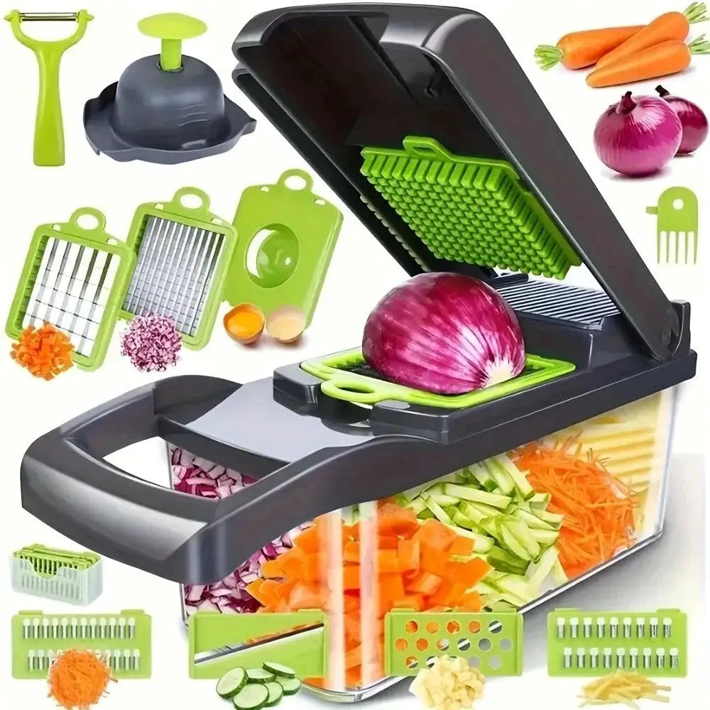 Vegetable Chopper | 16-In-1 Functionality | Dicer Slicer Onion Cutter