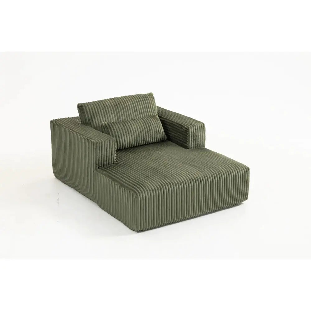 Sofa Bed 62.6" x 48.23", 1-2 Seater Compressed Couch with 2 Lumbar Pillows, Soft Skin-Friendly Corduroy Fabric, Modern Convertible Sleeper for Living Room, Bedroom & Apartment, Ships in 1 Box, Green from PriceLows™