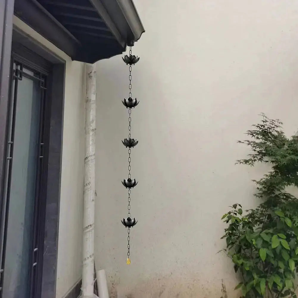 Lotus Rain Catcher Chain Decorative Rain Chain Outdoor Garden Hanging Rain Catcher Cups for Gutters Outside from PriceLows™