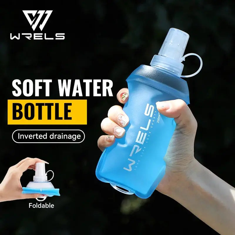 WRELS Folding Collapsible Soft Flask TPU BPA-Free Easy Grip Running Cycling Water Bottle Fitness Hydration Outdoor Water Bottle from PriceLows™
