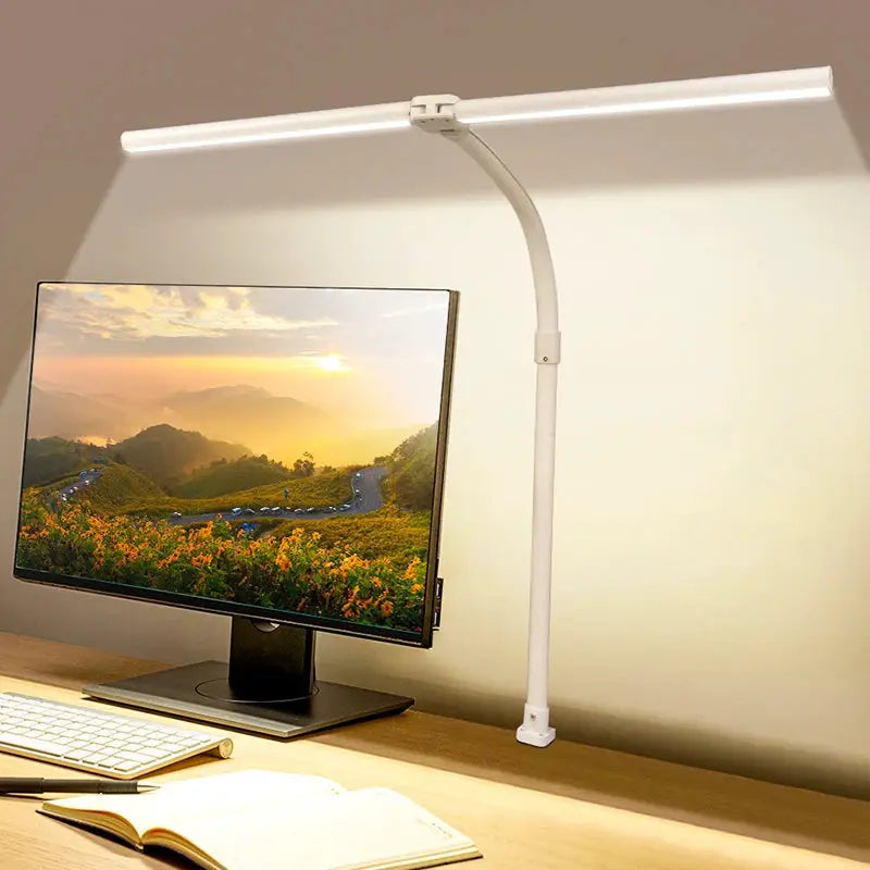 LAOPAO Double Head LED Desk Lamp EU/US Architect Desk Lamps Office 24W Brightest 5Color Modes and 5 Dimmable Eye Protection lamp from PriceLows™