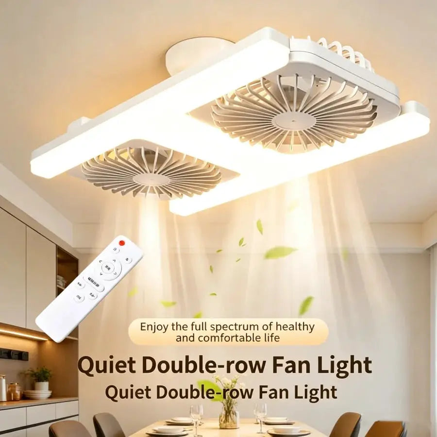 LED Ceiling Fan Light | 60W Power | E27 Socket | Double Fans