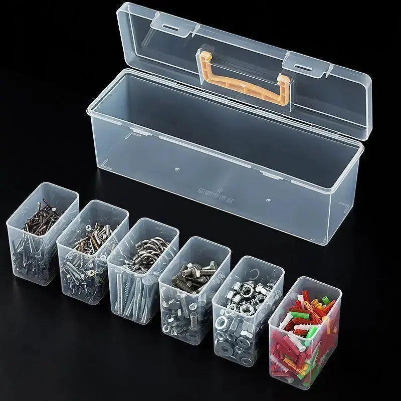 Multi Compartment Hardware Tool Storage Box Transparent Organizer with Strong Latches for Home DIY Hand Tool Storage from PriceLows™