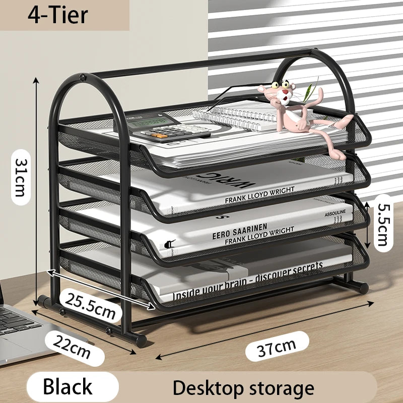 Mesh Letter Tray | Metal Construction | Sliding Trays | Black