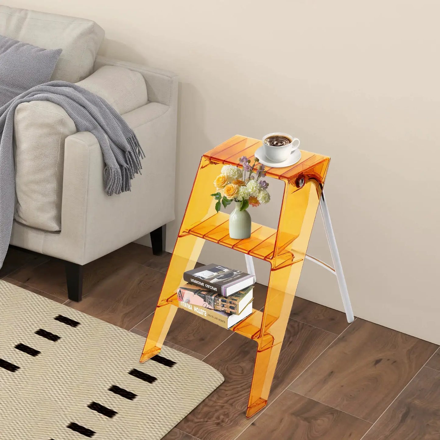 Space-Saving Foldable Step Stool With Smooth Edges, No Assembly Needed Ideal For Living Room Bathroom And Office from PriceLows™