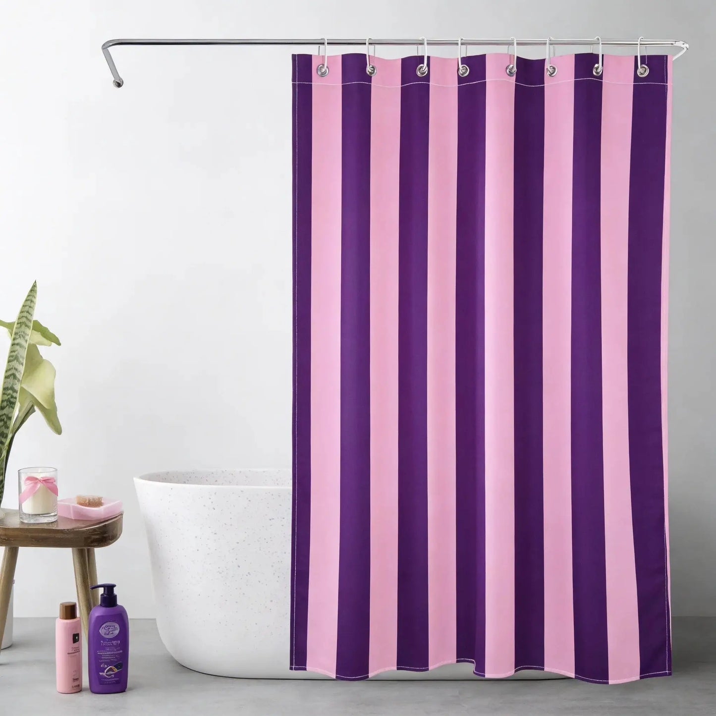 Pink and Orange Shower Curtain Abstract Bohemian Fabric Shower Curtain with 12 Hooks Waterproof Bathroom Decoration from PriceLows™