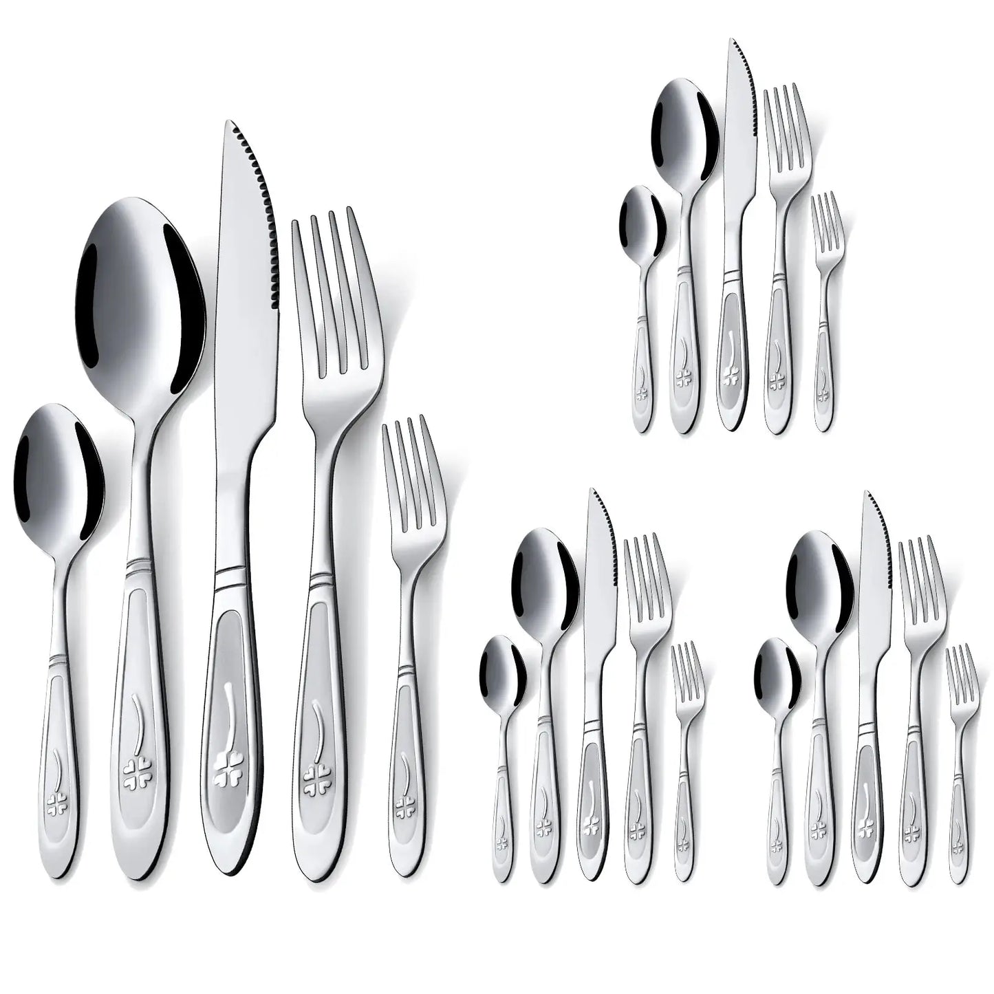 40/20 Piece Four-leaf Clover Pattern Western Cutlery Set - Ideal for Weddings And Banquets Premium Gift Tableware Set from PriceLows™