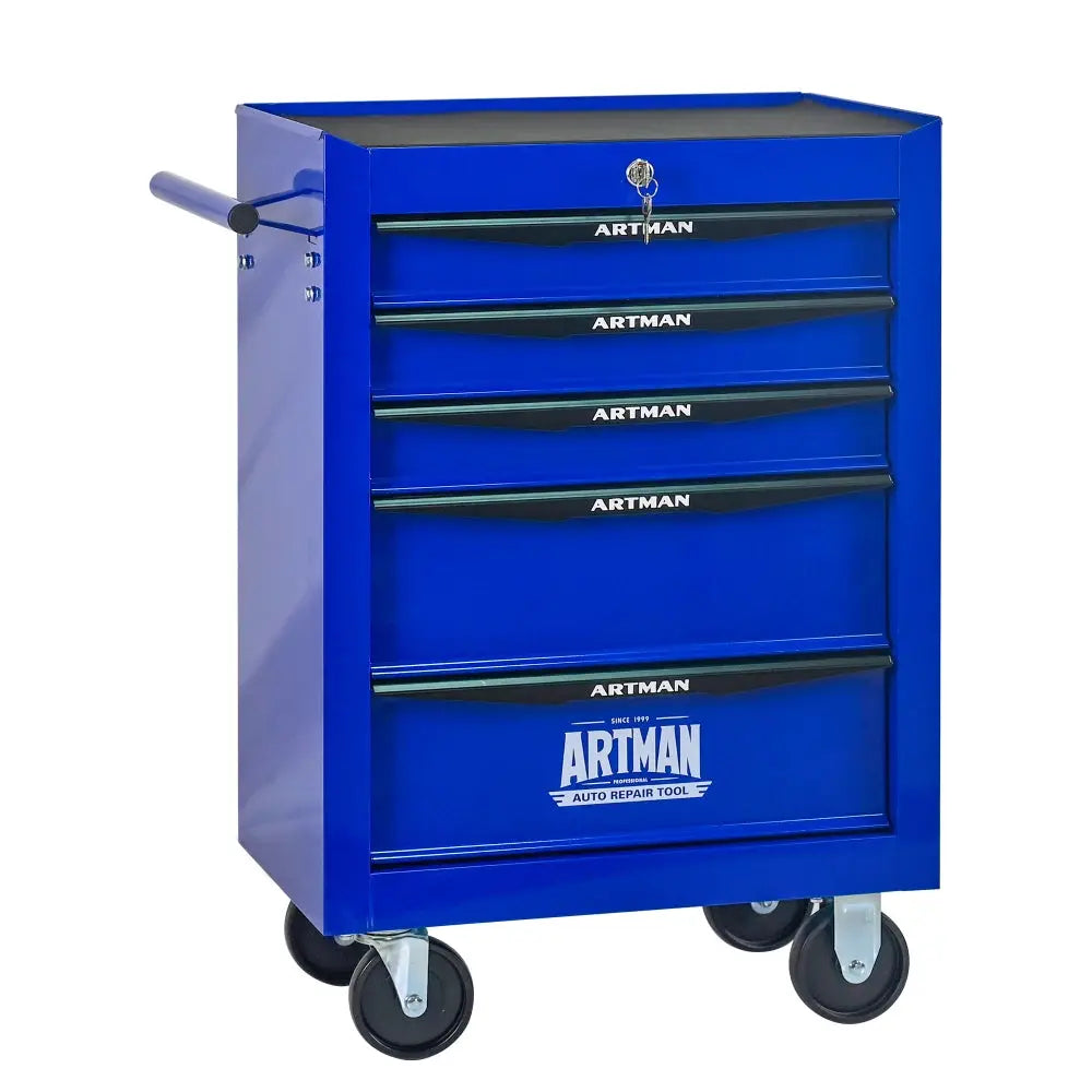 30 Inch 5 Drawer Rolling Tool Chest Metal Tool Cabinet with Ball Bearing Slides Steel Storage Box with Wheels Lockable Black Red from PriceLows™