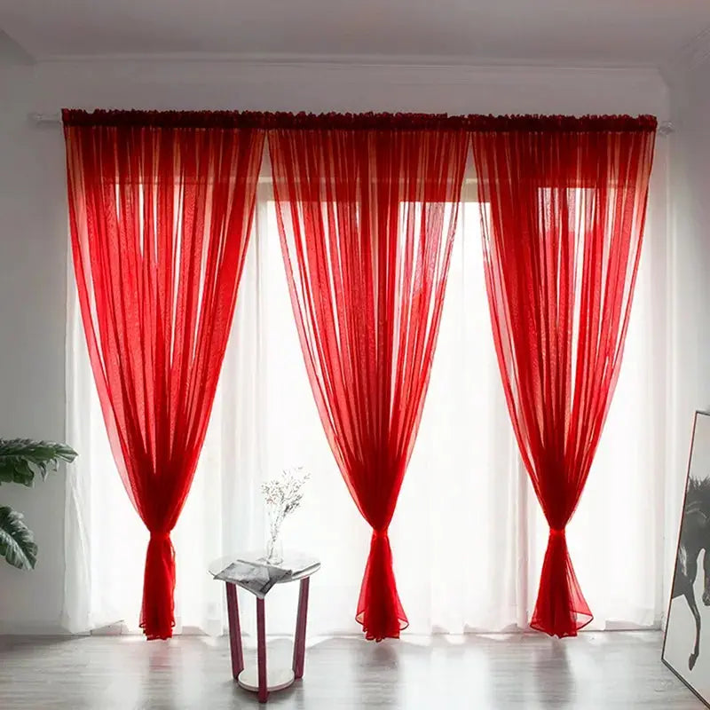 100x200cm 1PC Solid Color Sheer Curtain For Living Room Window String Curtains Bedroom Drape Panel Tulle Treatments from PriceLows™